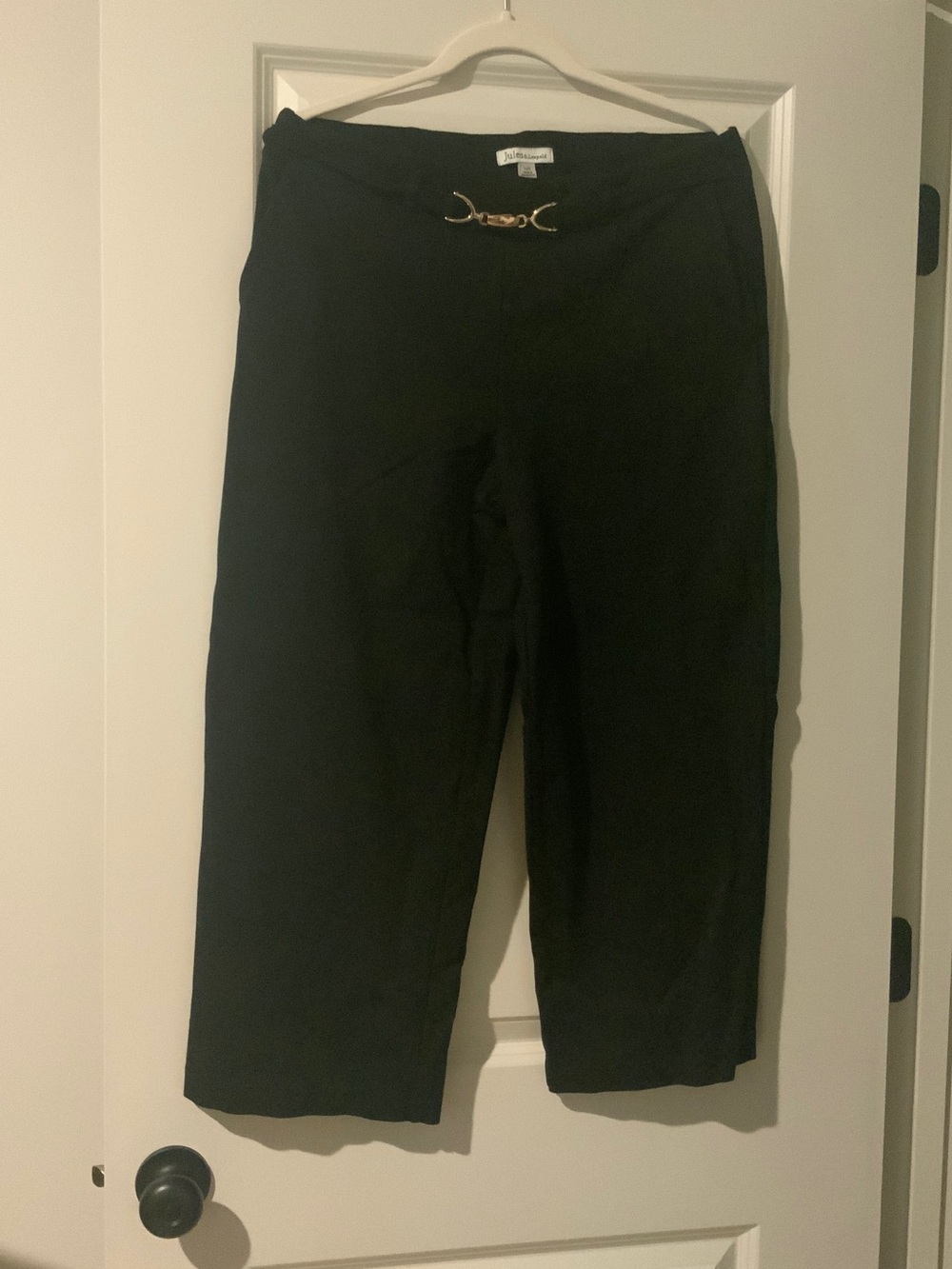 St. John's Bay Black Women's Dress Trousers with Gold Accent